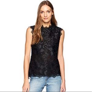 Ted Baker Black Scalloped Lace Top
